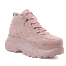 Load image into Gallery viewer, Women's Leather Platform Sneakers Causal Sneakers Shoes
